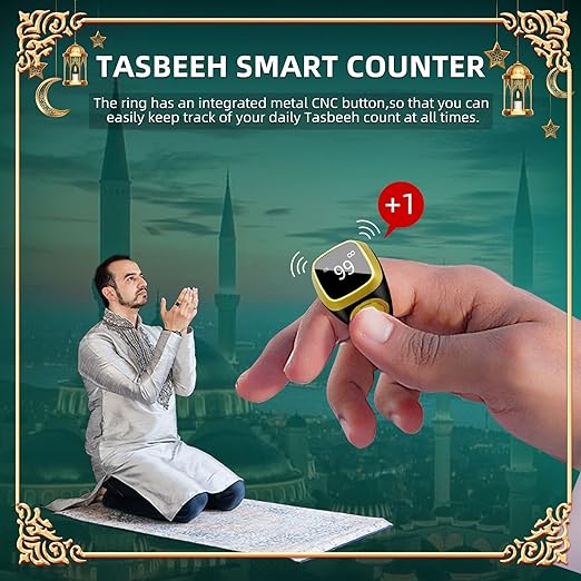 Equantu Qibla Ring Tasbih Counter Prayer Reminder