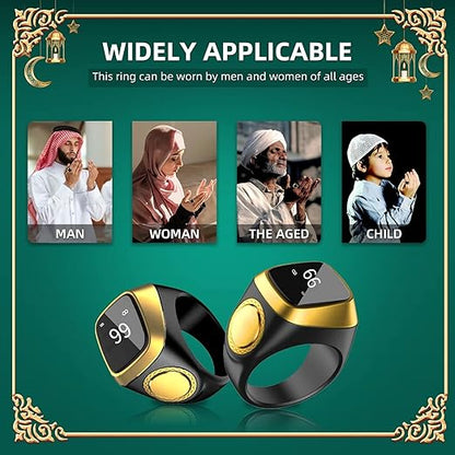 Equantu Qibla Ring Tasbih Counter Prayer Reminder